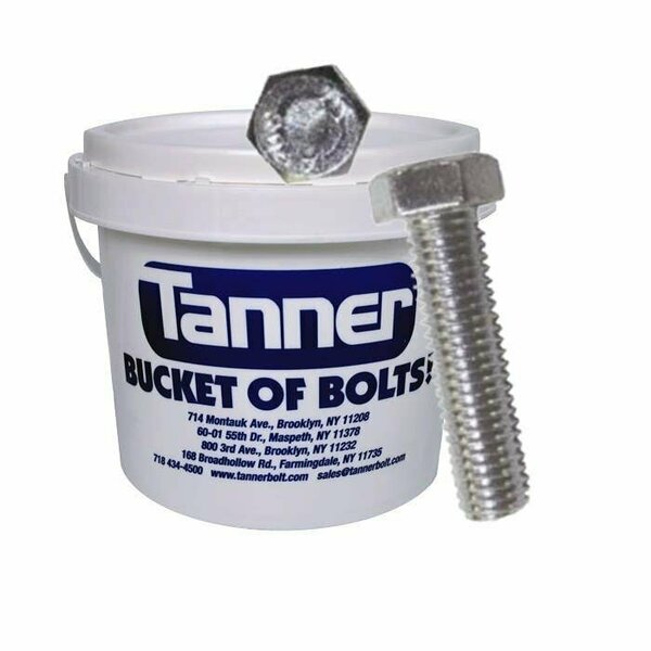 Tanner 1/2in-13 x 2in Hex Tap Bolts, Full Thread, Carbon Steel / Zinc Plated TB-328